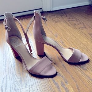Vince Camuto Blush Suede Block Heels Size 8.5